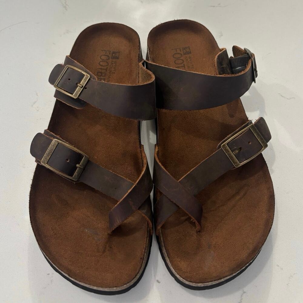 White Mountain Gracie sandal sz 7 boho leather crisscross straps adj buckle. - Picture 3 of 9
